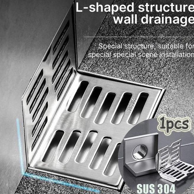 3.5Inch Saringan Got Sus 304 Siku Wall Floor Drain Home Stainless Non Slip Drain Abc Steel Floor