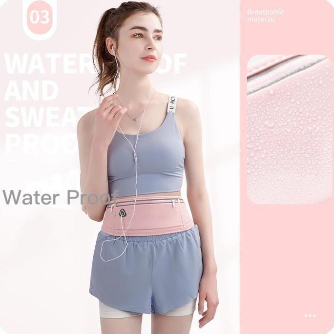 Xsport- Tas Pinggang Lari Tas Pinggang Tas Lari Unisex Slim Belt Fanny Pack Kebugaran Pinggang Kanto