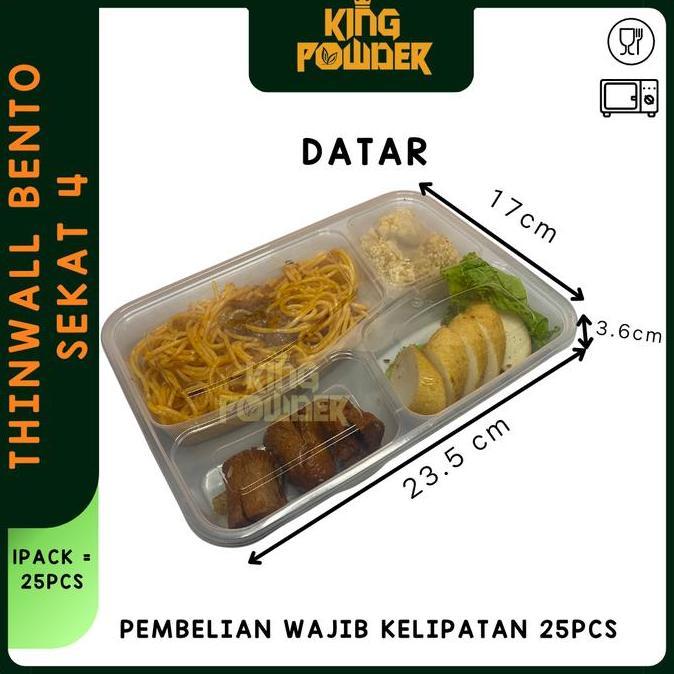 Deoch- Tempat Bento Sekat 4 | Thinwall Bento Sekat 4