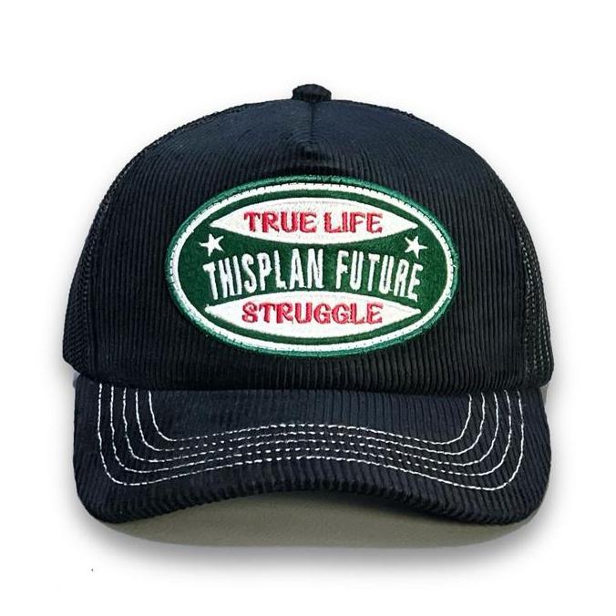 Topi Jaring Trucker Corduroy Black Struggle Thisplan original