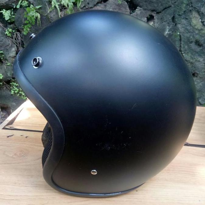 Helm Bogo Hitam Polos Doff Tanpa Kaca