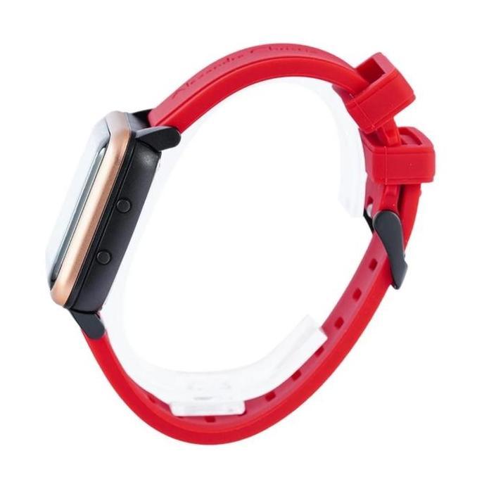 Jam Tangan Pria Alexandre Christie Digi AC 9344 MHRIPBARE Black Dial Red Rubber Strap