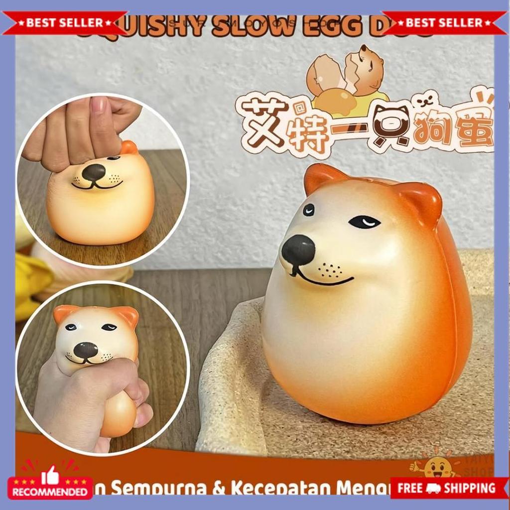 Cuci Gudang Taiyo Squishy Slow Egg Dog Squeeze Pencet Soft Squisi Telur Smooth Cute Stress Relief Ma