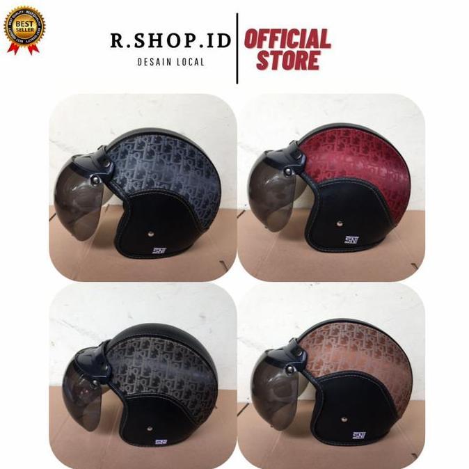 Helm Bogo Wanita Helm Bogo Kulit Motif Dior Helm Bogo Dewasa