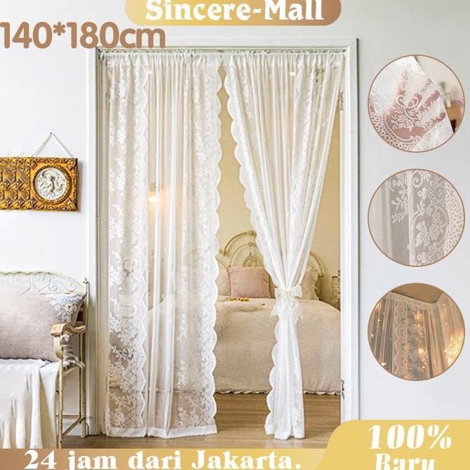 FERAYPO Gorden Vitrase Tirai Minimalis Gorden Siang Tirai Pintu Kamar Dalaman Untuk Pintu Jendela