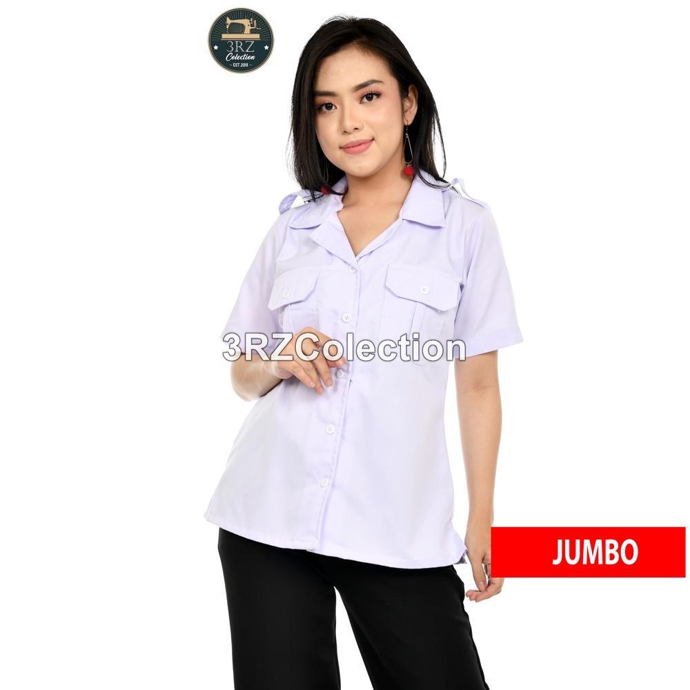 Mulus Size Jumbo Baju Putih Dinas Pns Wanita Lengan Pendek Seragam Pns Wanita Jumbo