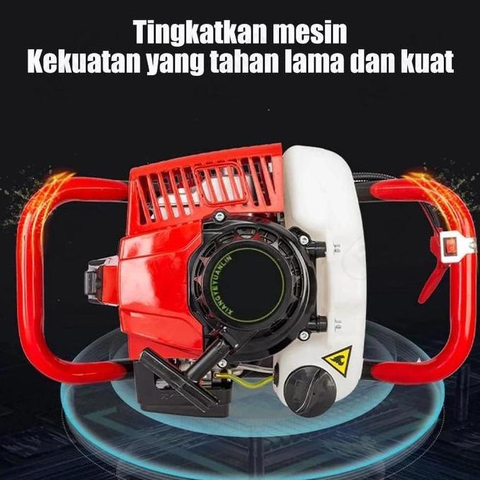 Grosir Reaim Mesin Bor Tanah 25Cm Bensin | Earth Auger Drill Engine 2-Tak (Daya 3.5Hp & Kedalaman Bo