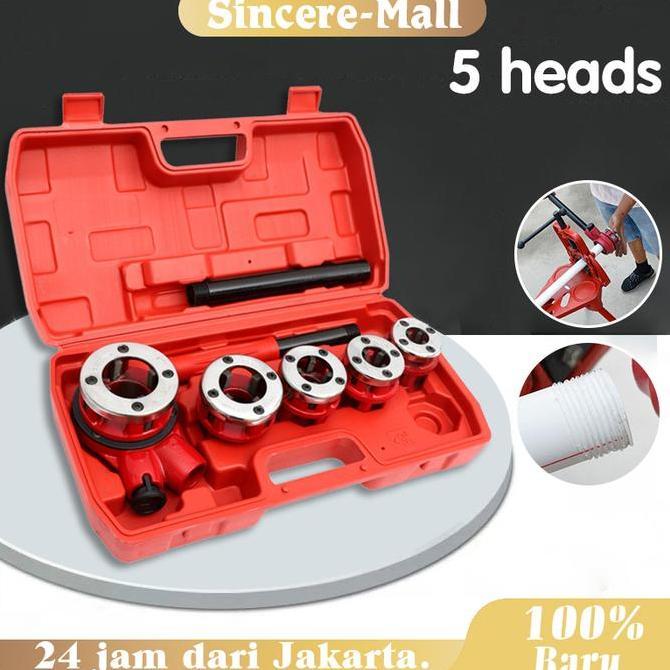 ERTTOLIN Alat Senai Pipa Besi Alat Drat Pipa Tipe 62 Senai Pipa Set Manual Pipe Threader Dengan 5 Ce