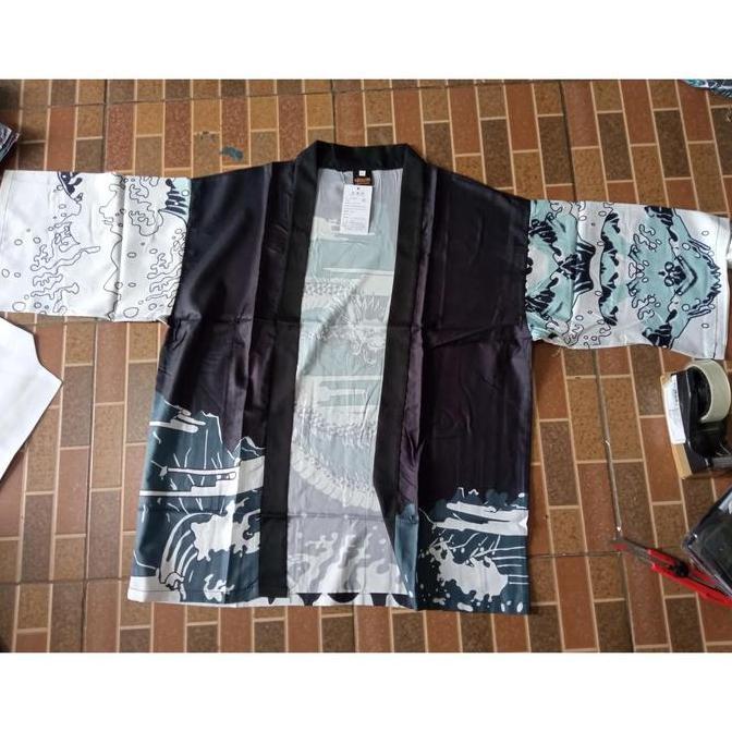 KIM-09 loose kimono jepang satin printing motif naga import