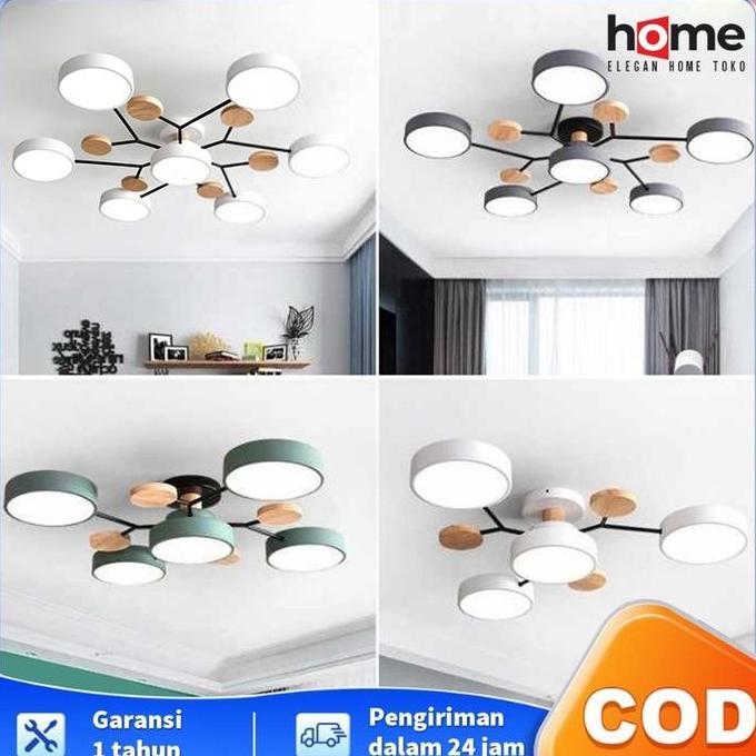E.Home 3 Warna lampu plafon ruang tamu Lampu Gantung Modern Lampu Gantung Sederhana Lampu Gantung LE