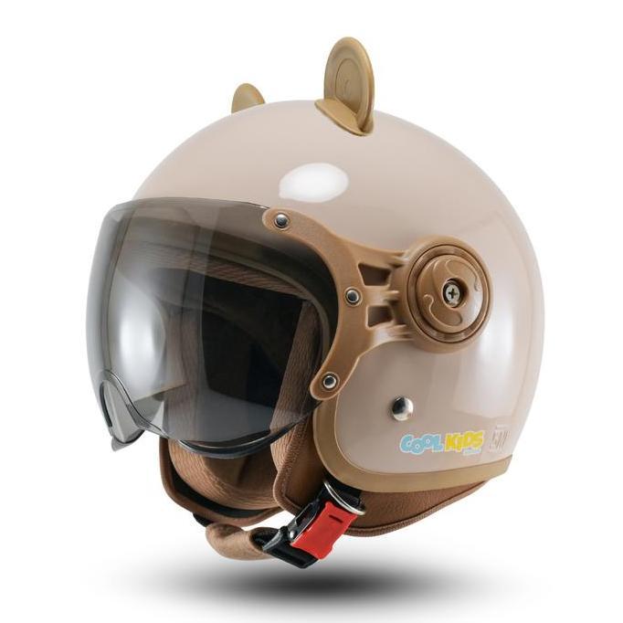 Helm Anak Lunar Kids Solid BIP PLAST Helm Anak Retro Pilot Polos Kaca Pilot Helmet