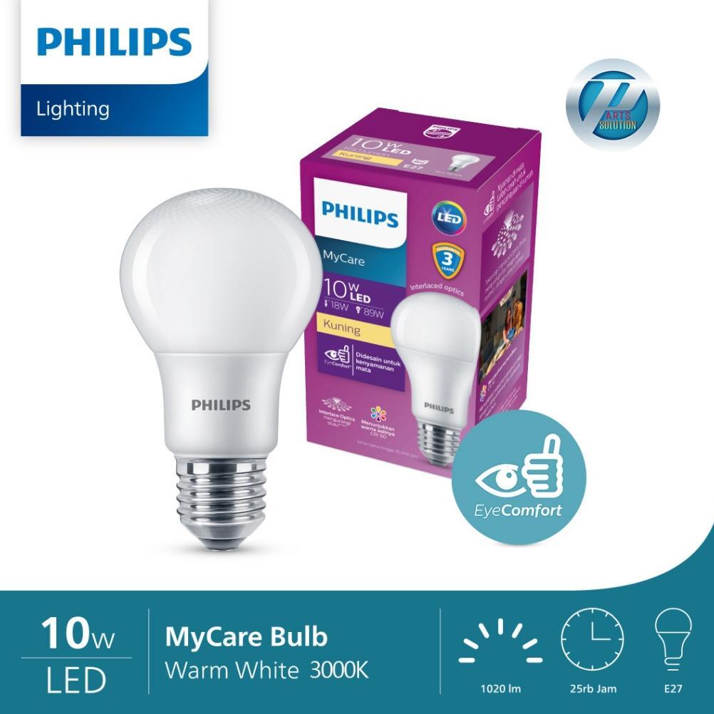 Promo Lampu Bohlam Rumah  PHILIPS LED Bulb MyCare 3 4 6 8 10 12 14.5 W Watt - Warna Kuning Warm Whit