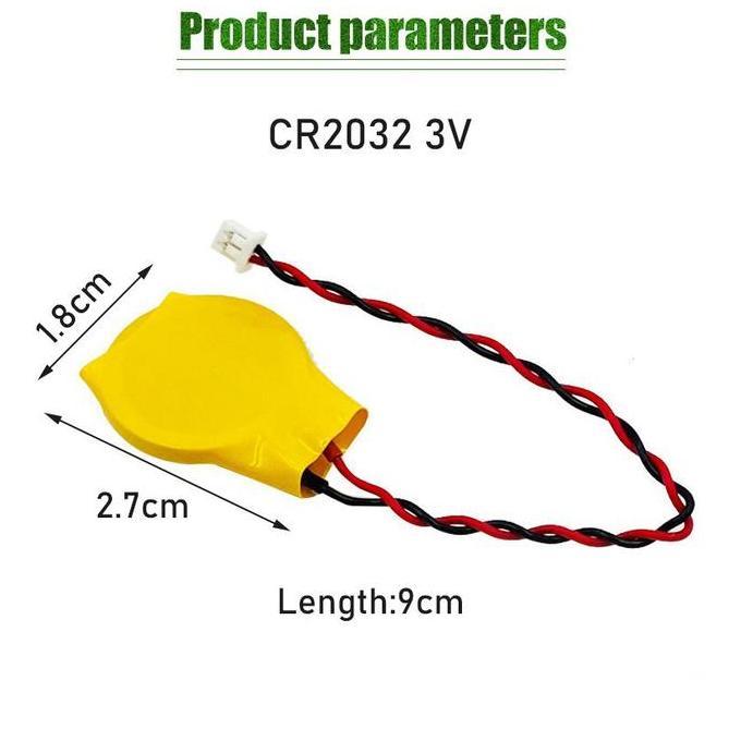 SMG Baterai Bios Cmos Cr2032 Batre Cimos 2 PIN 3v Kabel Battery Cmos Kabel Universal Untuk Laptop No