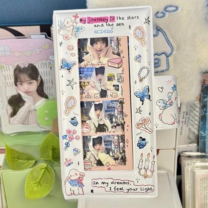 INS Style Empat Grid 4 Potongan Album Foto Kartu Koleksi Buku Idola Kartu Foto Binder 4 Grid Penyimp
