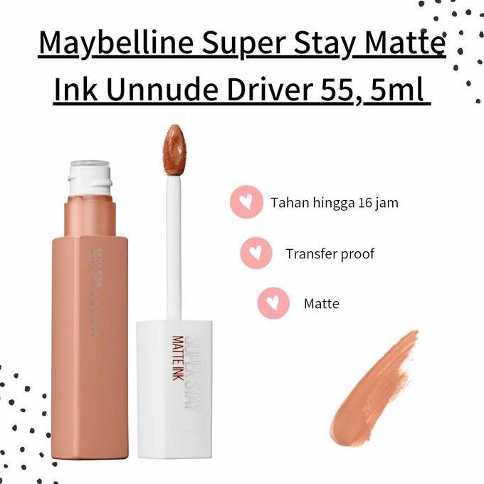 Ready Maybelline Lip Cream Super Stay Matte Ink Unnude Driver 55, 5ml