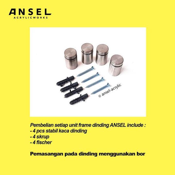 Acrylic Wall Frame / Bingkai Foto Dinding Akrilik / A4 Hitam / 2 mm