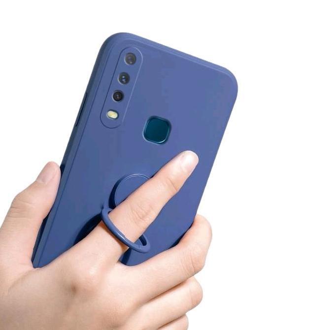 Ready casing  untuk Vivo Y12 Y15 Y17 Case Candy Ring Stand Bracket Tali Holder Silikon Casing Cover