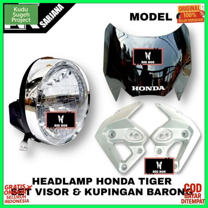 New Reflektor Lampu Depan Headlamp Honda Tiger Tirev Tiger Revo Set Visor 2Mm 3Mm Dan Kupingan Baron