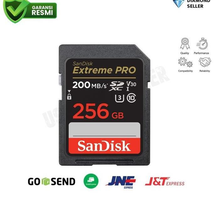 NEW SANDISK SDXC EXTREME PRO 256GB 200MB/S - ORIGINAL RESMI ORI