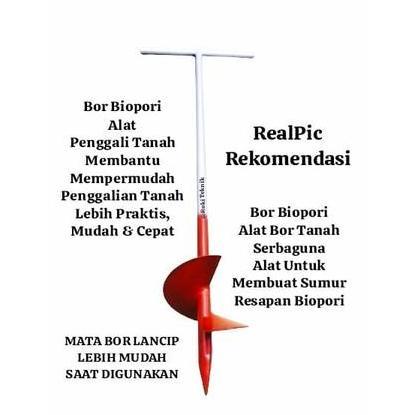 Grosir Biopori Bor Alat Gali Tanah Manual / Bor Biopori Tanah Manual 6 Inch Spiral Mata Bor 3 Ulir P