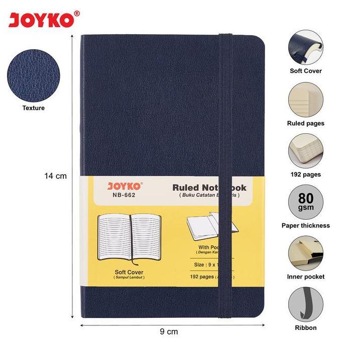 Sandyou- Joyko Notebook A6 Soft Cover / Buku Catatan Garis Jurnal Agenda A6 Buku Kantong Nb-662