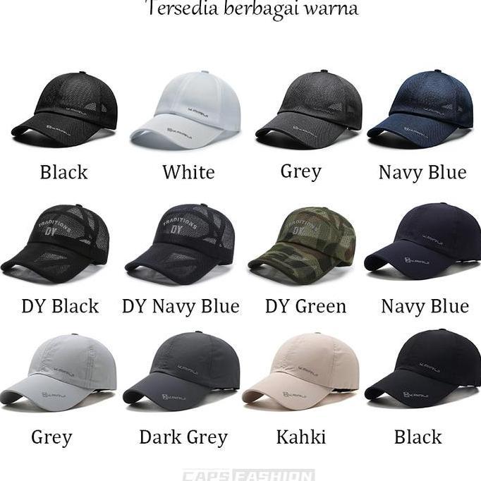 Topi Baseball Pria Trucker Caps Jaring Tipis Musim Panas-original KAIRUI