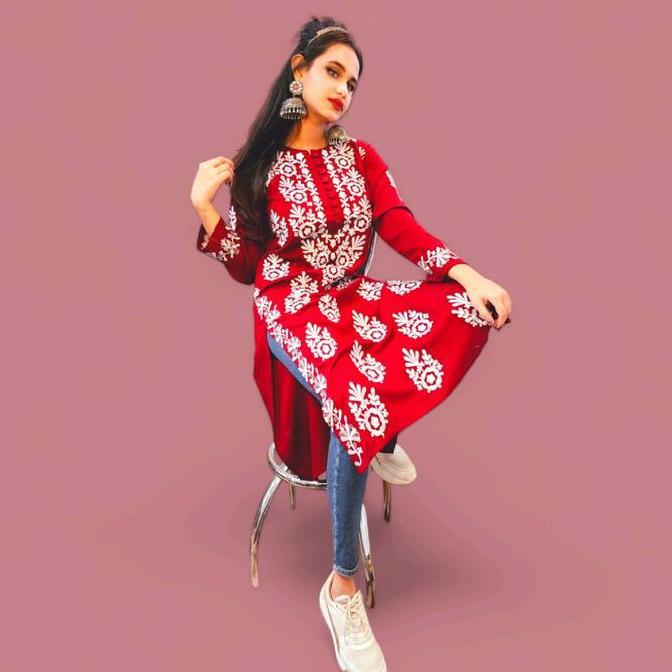 Kurti Bordir India Pakistan - Lahori Kurti Tunik Atasan Sari India Baju India Baju Pakistan Muslim W