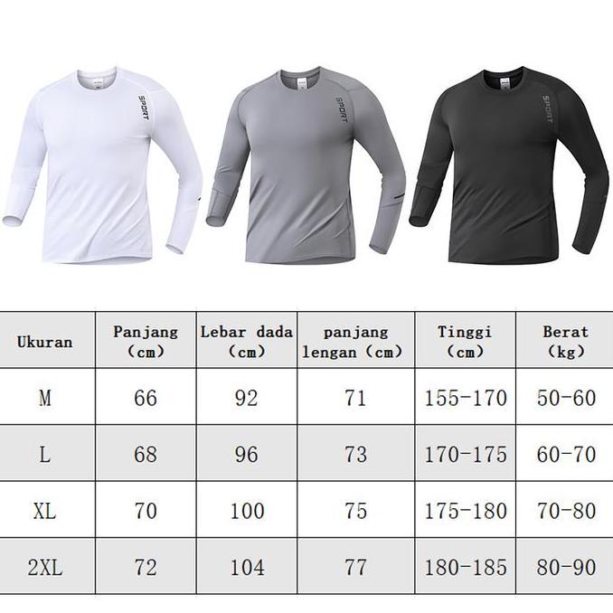 Kamb Kaos Lengan Panjang Olahraga Pria Sport