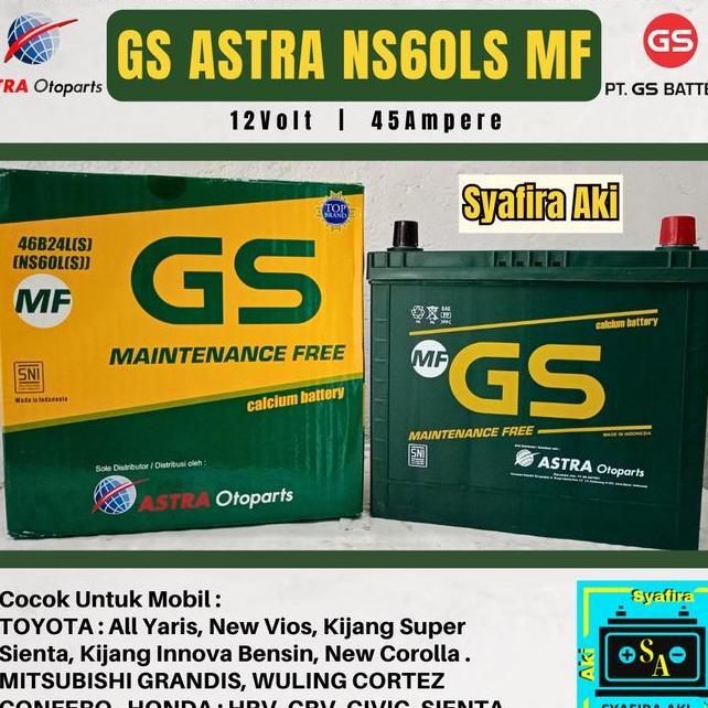 Aki Mobil Honda Hrv Gs Astra Ns60Ls Aki Kering 12V 45 Ah