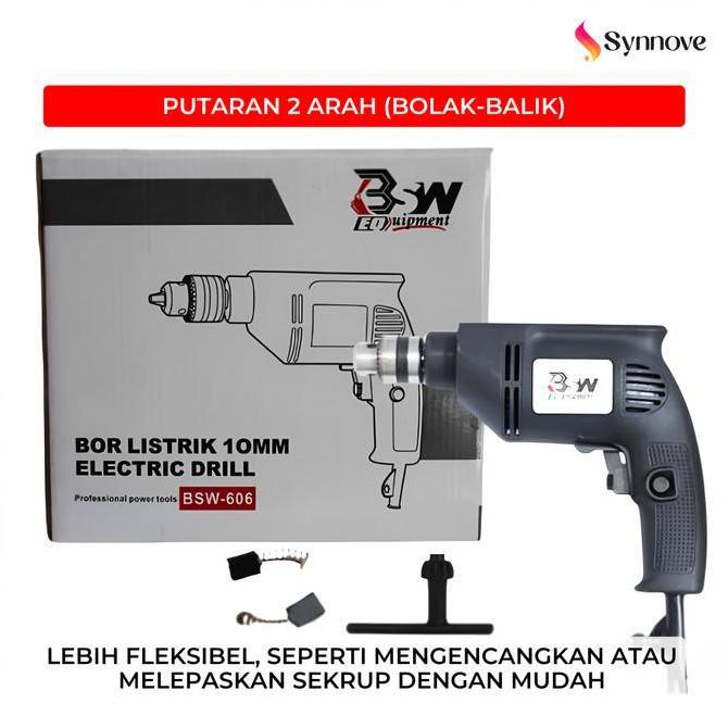 Grosir Mesin Bor Listrik 10Mm 350W Putaran 2 Arah Impact Drill Mesin Bor Tangan Portable  Bor Listri