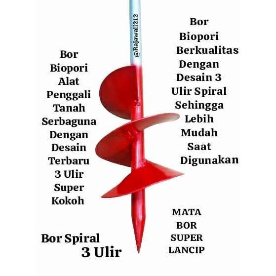Promo Alat Bor Tanah Biopori Multifungsi Bor Super 3 Ulir Portabel Serbaguna