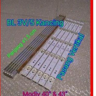 TERBARU BACKLIGHT TV 3 VOLT 5 KANCING BACKLIGHT UNIVERSAL 3V 5K BACKLIGHT 40" DAN 43"
