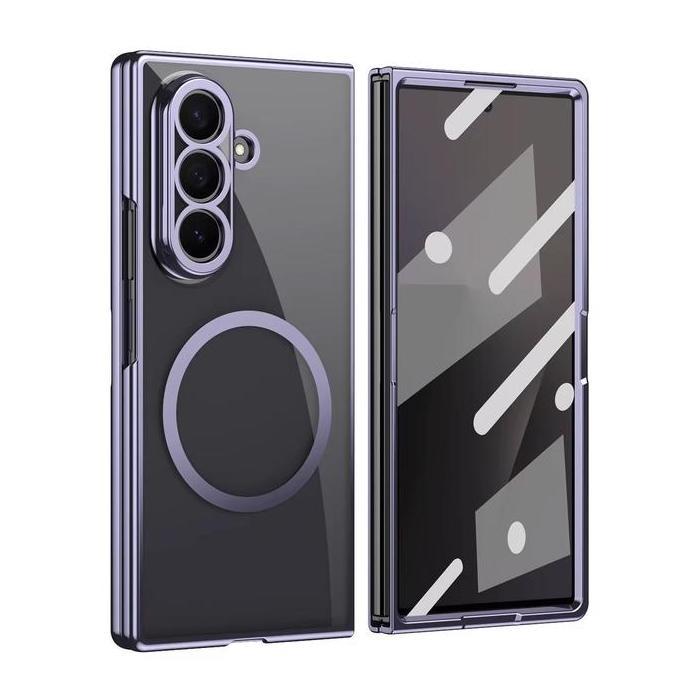 Grosir Casing Clear Chrome Magnetic  Z Fold 3 / Z Fold 4 / Z Fold 5 / Z Fold 6 / Z Fold 7 Case Trans