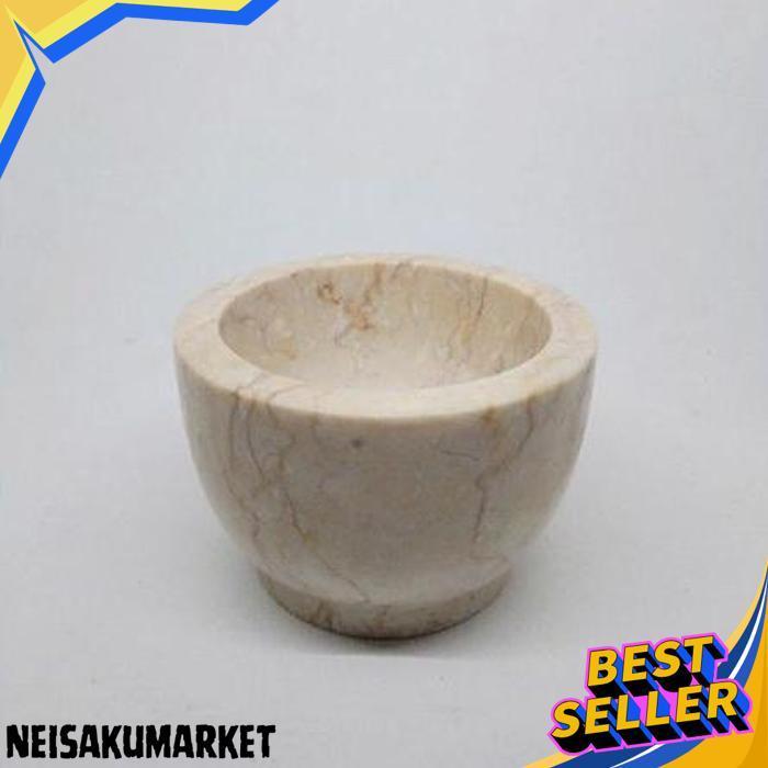 Lumpang Alu Batu Marmer Lesung Mini Marble Stone Mortar Pestle Tumbukan Ulekan 4/11