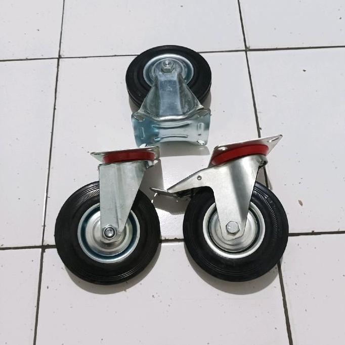 Promo Roda Etalase 5 Inch Karet Hitam Roda Troli Cod