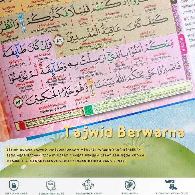 [PAKET 5 PCS JUZ AMMA] Juz 'Amma Hafazan 8 Blok Perkata Latin Quran