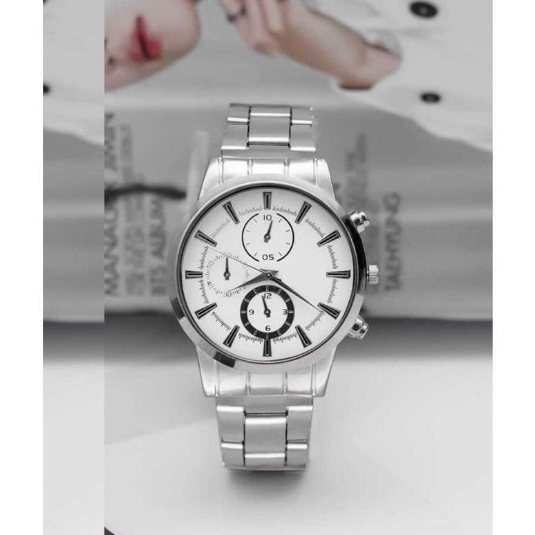 KUALITAS SUPER (Cod)Jam Tangan Couple Fashion Army Strap Rantai (Dikirim Jakarta)