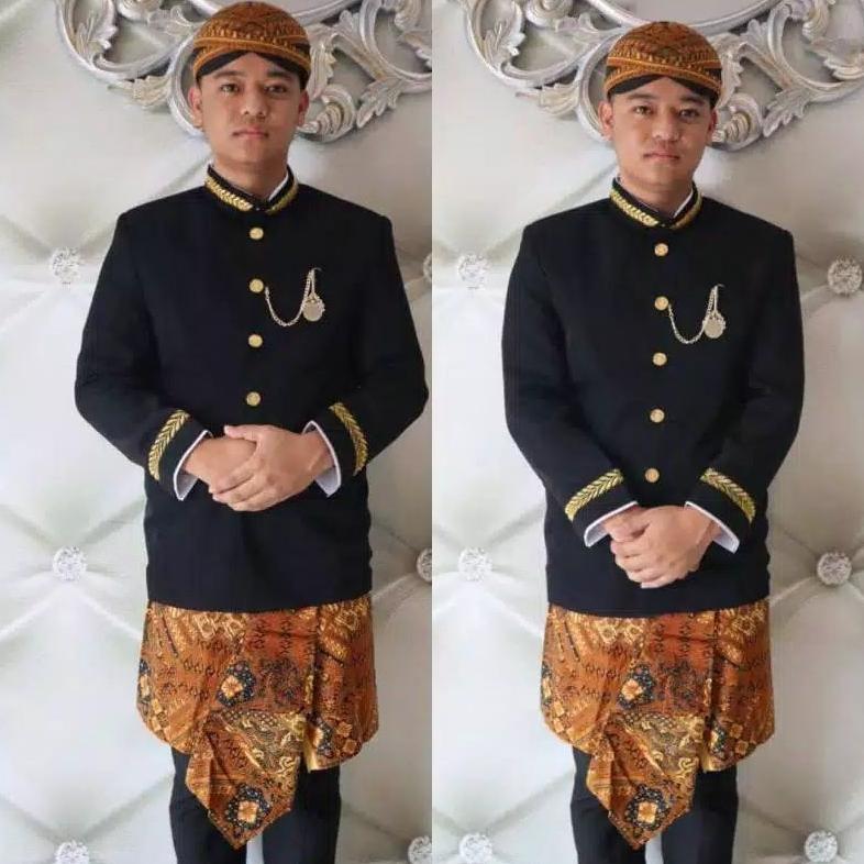 Diskon Full Set Adat Sunda Bapak (Beskap + Jarik + Blangkon) / Free Benggol Beskap 