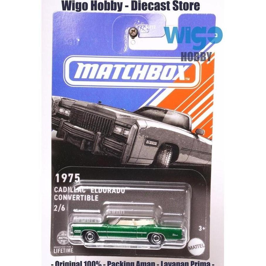 Matchbox 1975 Cadillac Eldorado Convertible hijau American Muscle Convertible Diecast