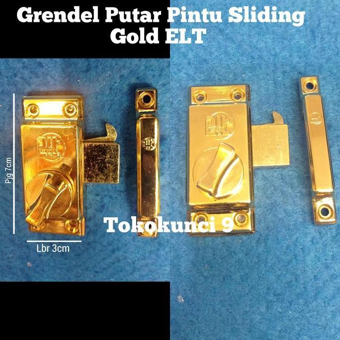 Grendel Pintu Sliding ELT GOLD / grendel Pintu geser Warna Emas