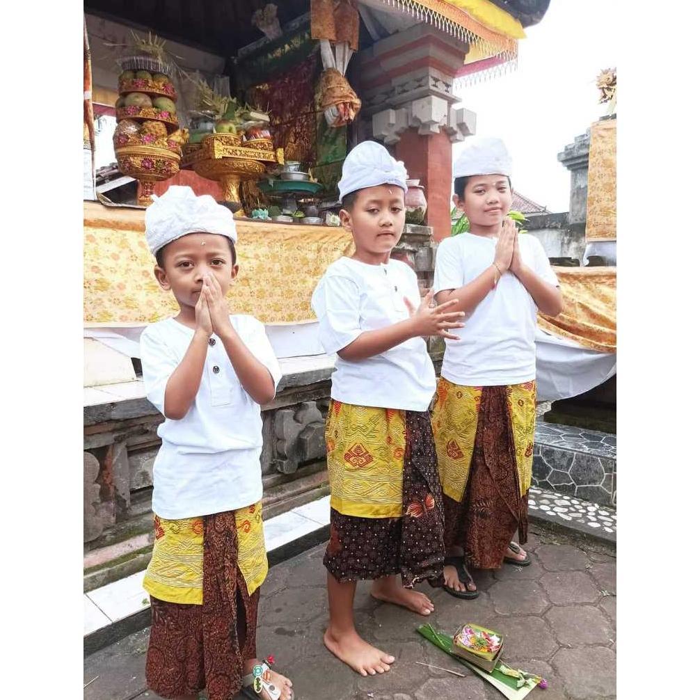 Free Ongkir Set Busana Adat Ke Pura /Pakaian Adat Bali Pria / Set Busana Adat Pria/ Set Kamen Saput 