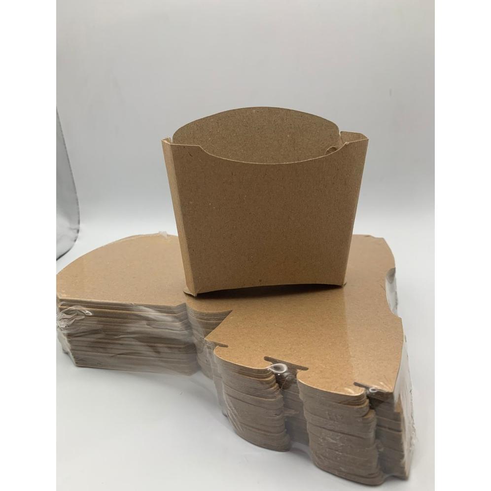 Tempat Kentang Goreng Snack Wadah French Fries | Dus Kentang Kraft Laminasi