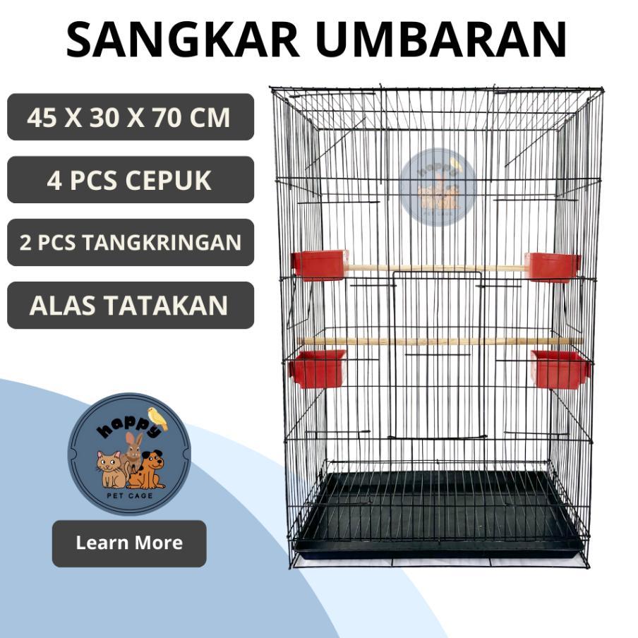 Umbaran Sangkar Burung Size M Jumbo Kandang Besi Lipat Burung Love Bird