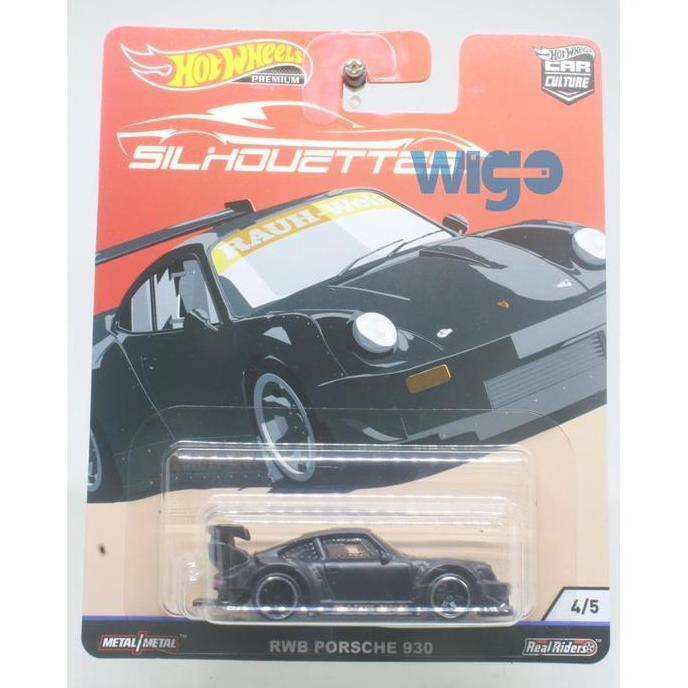 Hot Wheels Premium Car Culture Silhouettes RWB Porsche 930 hitam