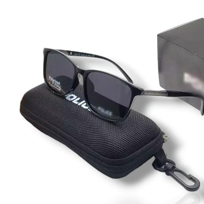 Kacamata Polarized Lensa Anti Radiasi Frame Police / Kaca Mata Hitam Pria Dan Wanita