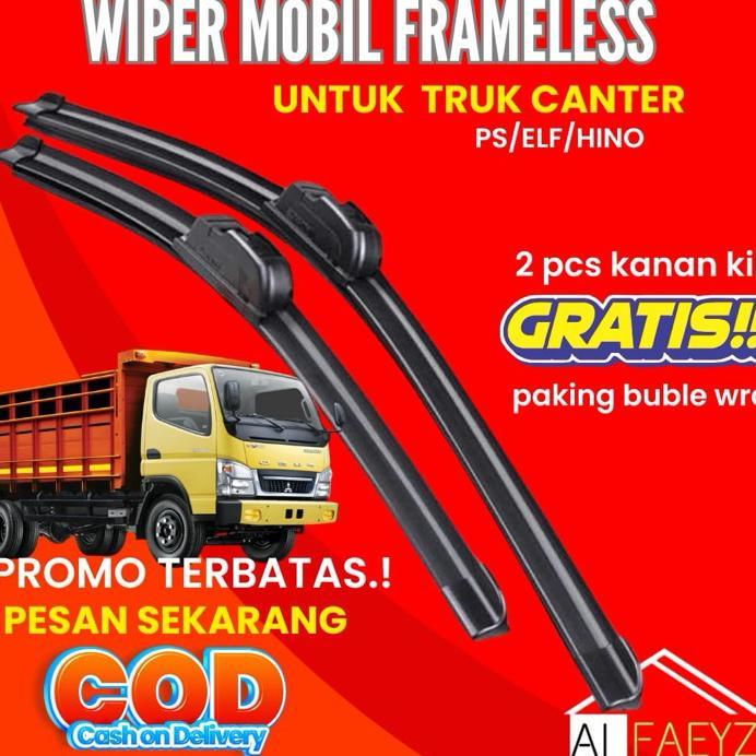 Wiper Kaca Mobil Frameless Truk Canter Ps110 Ps125 Ps136 Fuso
