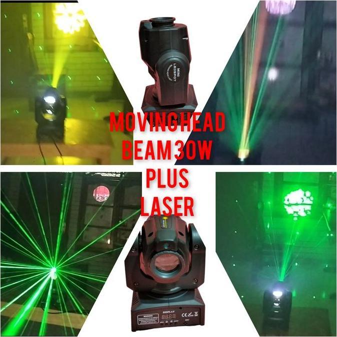 Ready !!! Lampu Panggung Moving Head Beam 30W plus Laser