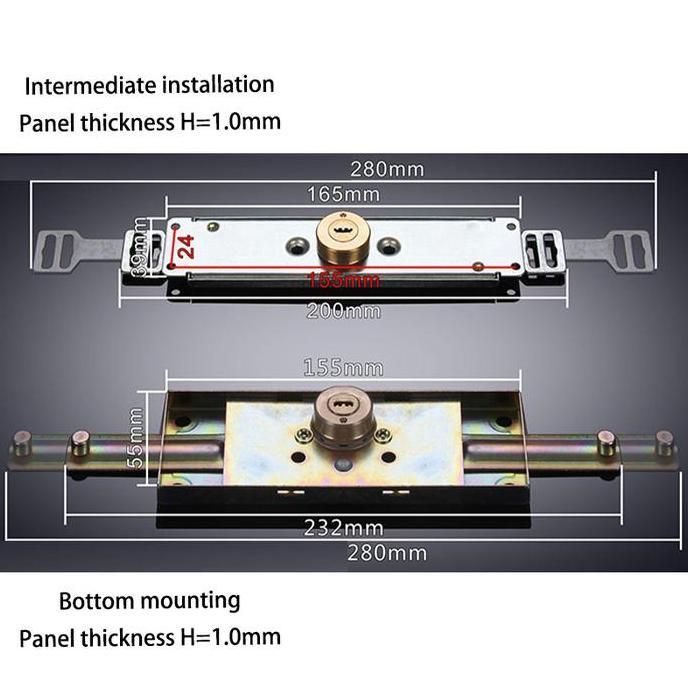 Rolling Door Lock-Kunci Pintu Rolling Garasi-Roller Shutter Door Lock