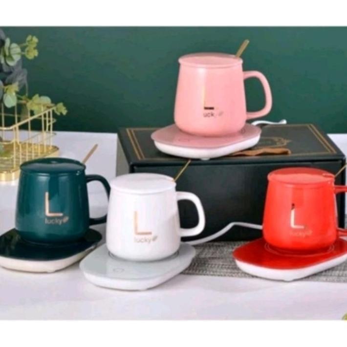 Gelas Set Pemanas Elektric/Mug Cangkir Hampers Gift Box/Cangkir Mug Pemanas Elektric