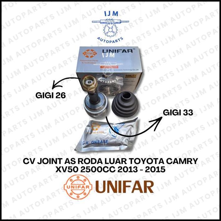 GRATIS ONGKIR CV JOINT AS RODA LUAR TOYOTA CAMRY XV50 2500CC 2013 - 2015 UNIFAR 